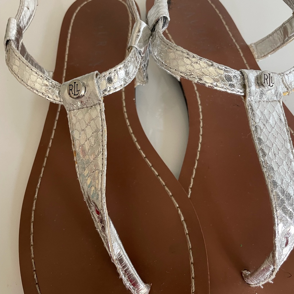 Ralph Lauren Preowned Sandals Size 8 Silver